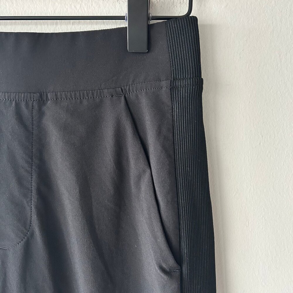 Athleta Brooklyn Ankle Pants Women 00 Black Rib Panel Stretch Travel - Picture 4 of 12